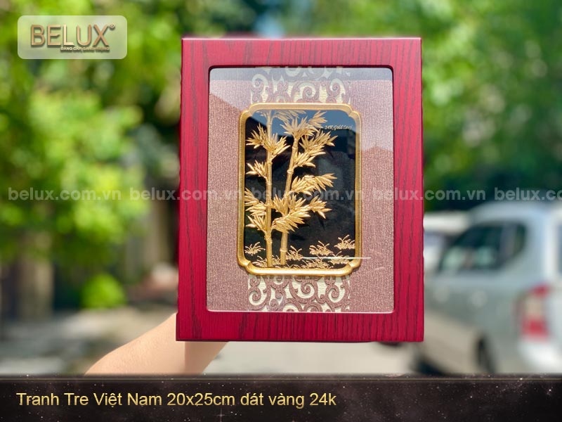 Tranh Cây Tre Việt Nam dát vàng 24k