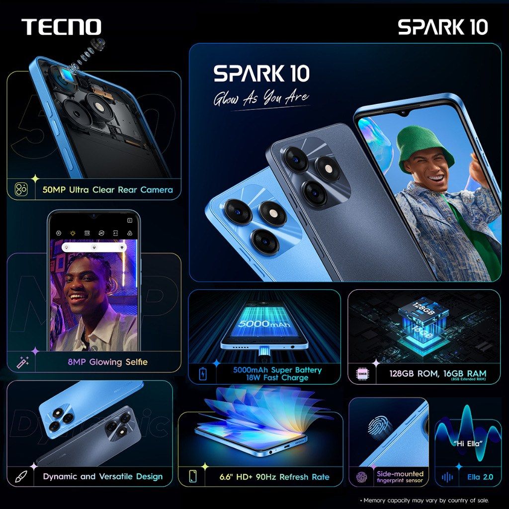 Điện thoại TECNO SPARK 10 8GB/128GB - Hàng Chính Hãng