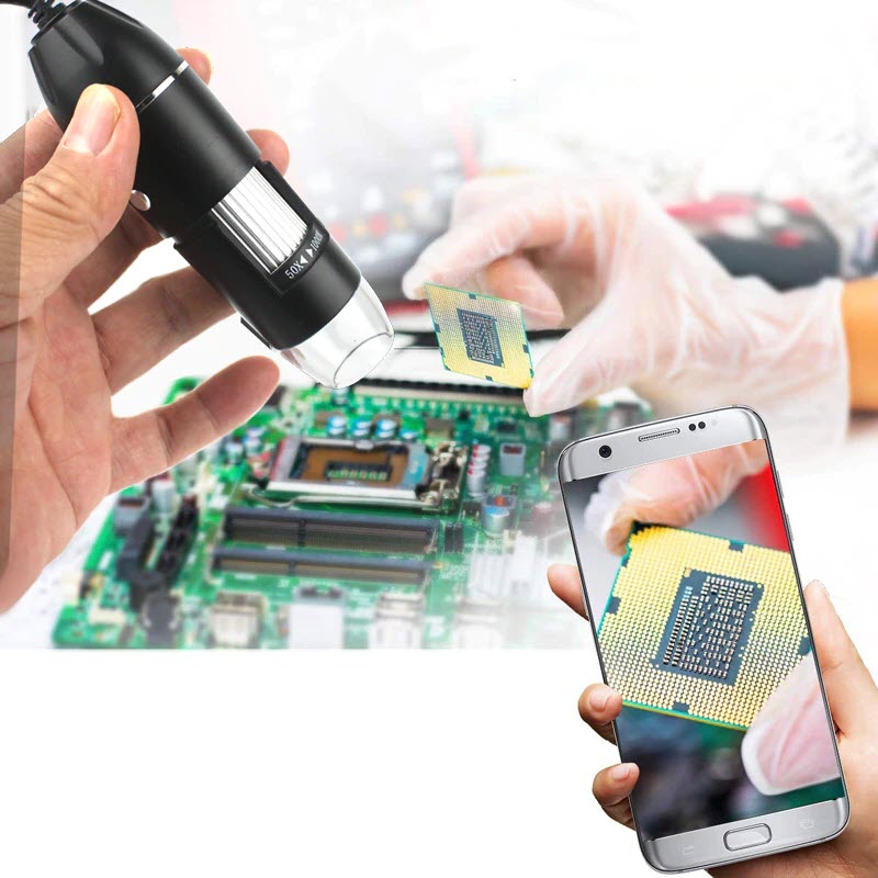 ROGTZ - Kính Hiển Vi Điện Tử Cầm Tay Zoom 1000x 8 Đèn LED - 3 Trong 1 USB/Typec/Micro Cảm Biến CMOS HD 0.3M Phân Giải Cao Lấy Nét Linh Hoạt USB Camera Nội Soi HD Kết Nối Nhiều HĐH Macos/Android/Windows - Hàng Chính Hãng