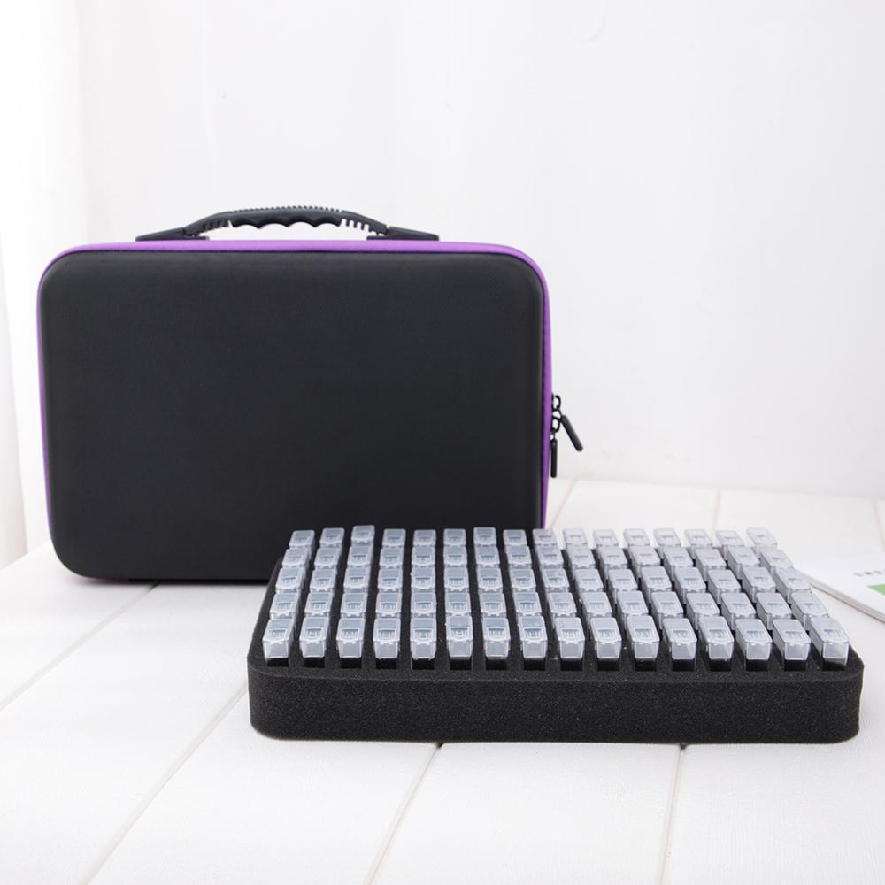 Hộp lưu trữ 80 khe kim cương thêu tranh chống va đập, chống rơi có ngăn kéo