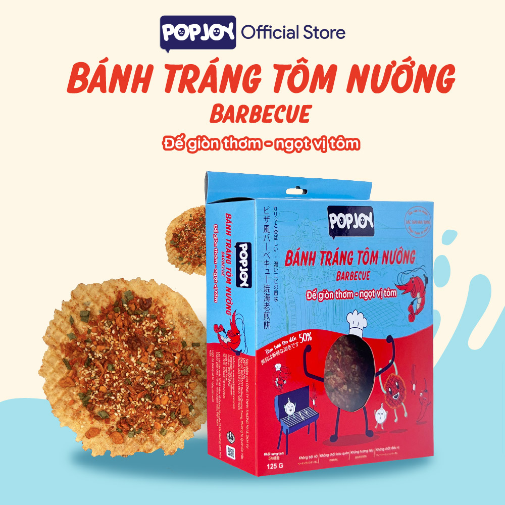 Combo 4 Vị Bánh Tráng Nướng Popjoy 125gram-Đặc Sản Nha Trang-Tôm Tươi, Mực Tươi, Cá Cơm Tự Nhiên, Pizza Gà Nướng Phô Mai