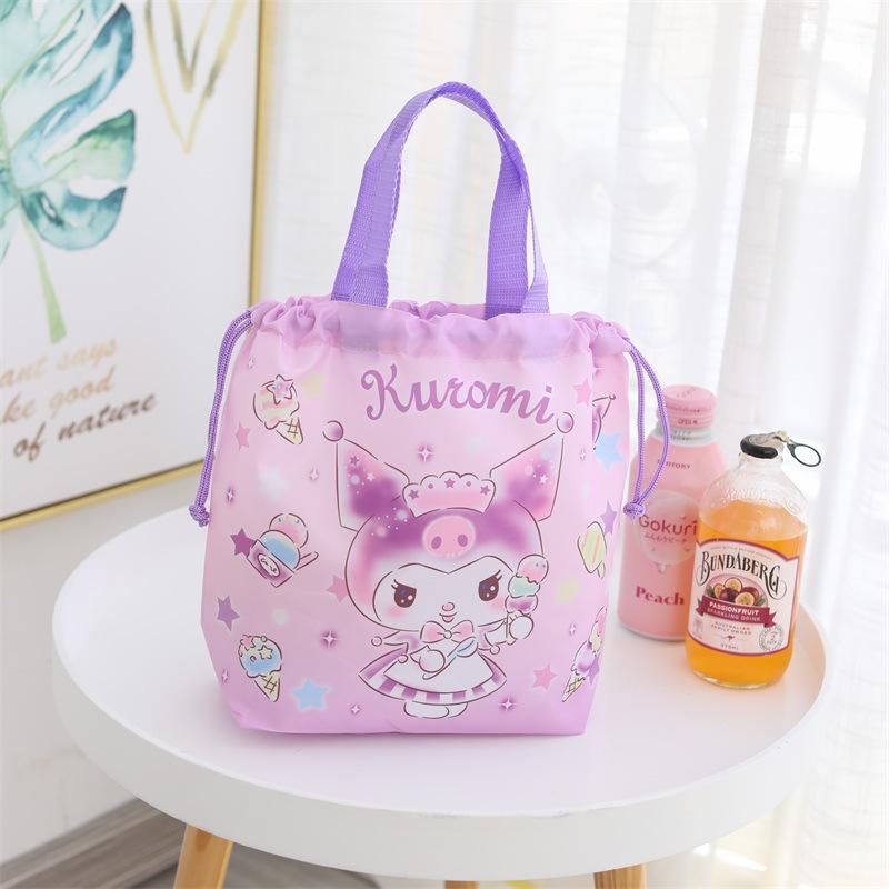 Hoạt Hình Hello Kitty Cầm Tay Túi Đựng Hộp Cơm Trưa Dây Kéo Túi Đựng Đồ Ăn Trưa Cho Trẻ Em, Bé Gái Thời Trang Dễ Thương Lưu Trữ Túi 35*10*27Cm