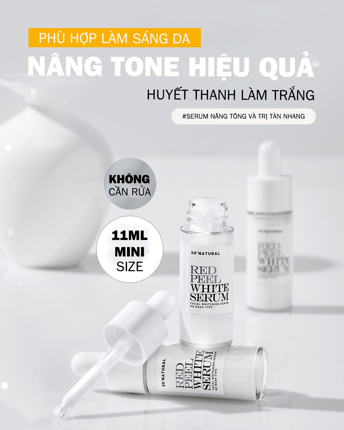 Serum peel da Red Peel WHITE So Natural ức chế mờ nám hiệu quả