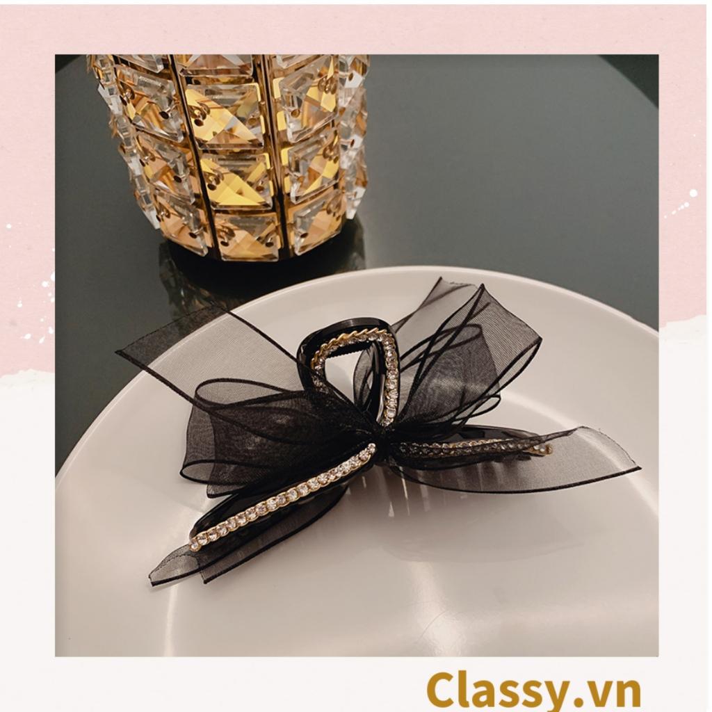 Bộ sưu tập - Scrunchies, kẹp tóc, nơ buộc tóc tông be, gắn ruy băng và đính đá nhiều lớp sang chảnh PK774