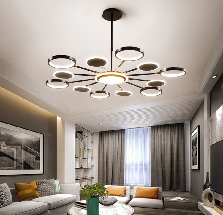 Đèn thả KAZIC loại 12 bóng kiểu dáng sang trọng với 3 chế độ ánh sáng hiện đại - kèm điều khiển từ xa - .