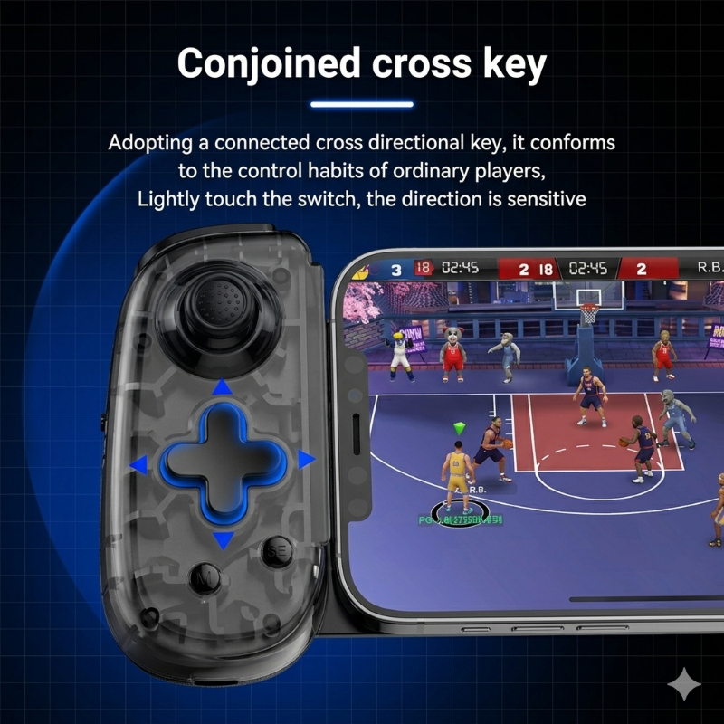 Gamepad Tay Game Không dây Bluetooth D6 mini hall joystick đa nền tảng cho máy tính - điện thoại - máy game Console hàng nhập khẩu