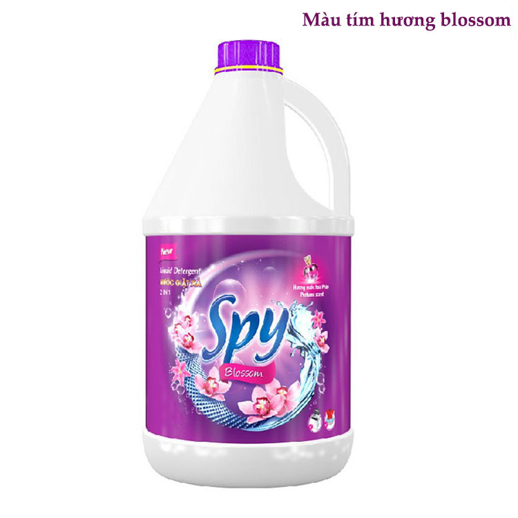 Nước giặt xả Spy Plus hương hoa Pháp 2 in 1 dung tích 4.5L - 3 mùi hương ( xanh, hồng, tím )