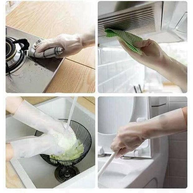 Găng tay cao su trắng siêu dai chất liệu an toàn