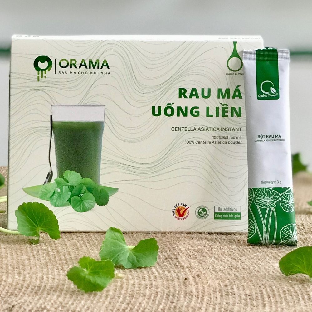 Rau Má Uống Liền ORAMA không đường 15x3g- rau má tươi nguyên chất, tăng cường dinh dưỡng