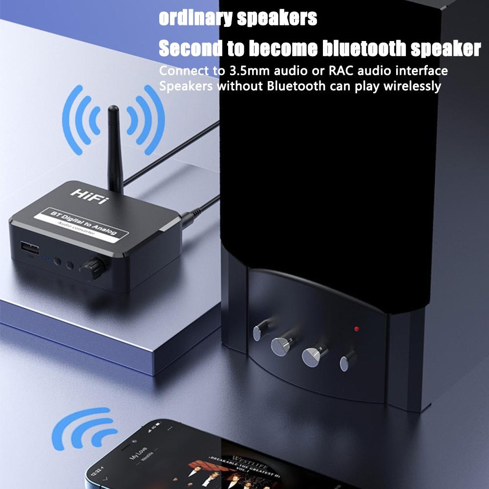Hàng Chính Hãng - Bộ Chuyển Đổi Âm Thanh DAC B35S HIFI Bluetooth, Chuyển Đổi Analog Mượt Mà, Hỗ Trợ Đa Dạng Kết Nối Optical Coaxial AUX USB Bluetooth 5.1,  Phạm Vi Kết Nối 20m, Âm Thanh Vượt Trội, TỰ Động Kết Nối Dễ Dàng, Remote - ROGTZ