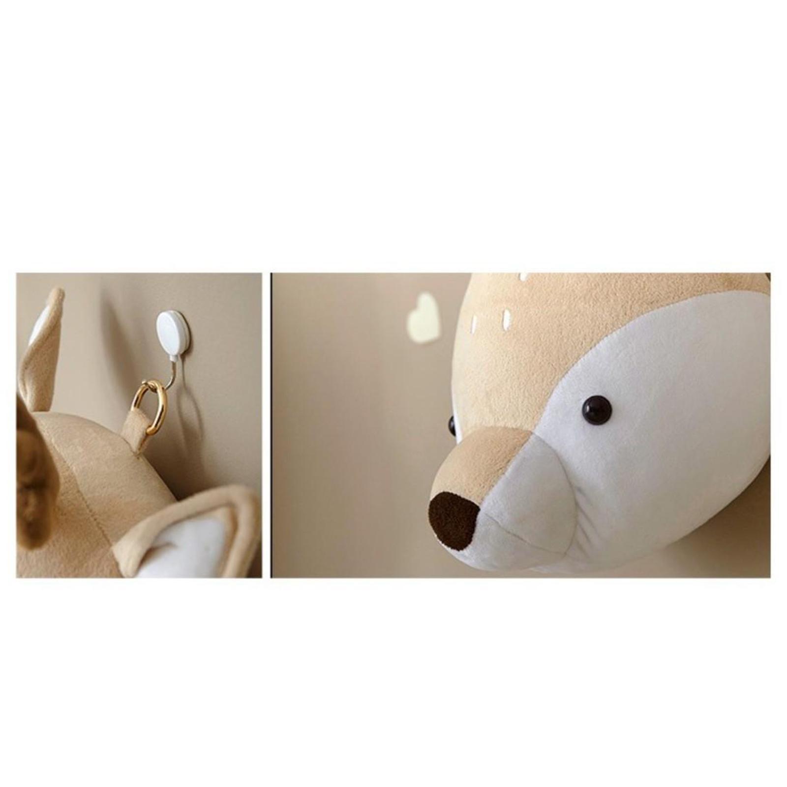 2x Wall Decor Animal Head Wall Ornaments Wall Hanging Mount for Kids Room