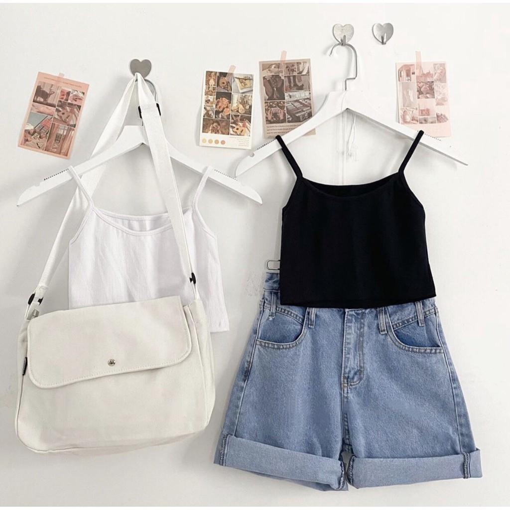 Áo Thun CROPTOP 2 DÂY CICI Ulzzang Nữ (Dưới 55kg) 1hit_unisex