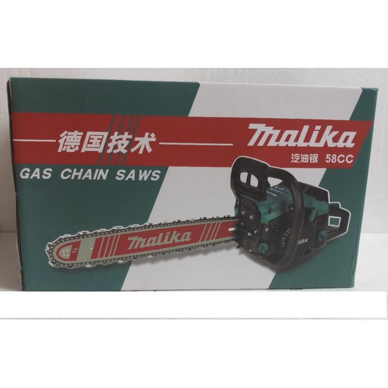 Máy cưa xích chạy xăng Malika, máy cưa xích công suất 2000w, 58CC