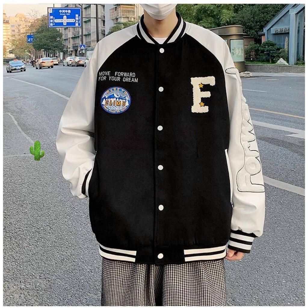 Áo Khoác Bomber Varsity Jacket in chữ F ClimB Chất Nỉ Mịn Đẹp Form Unisex Nam Nữ