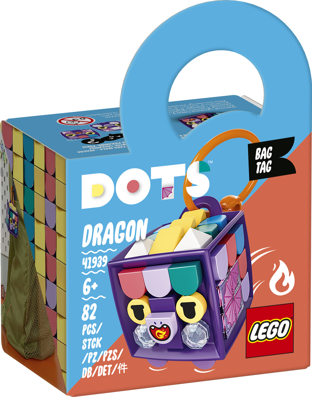 LEGO DOTS 41939 Phụ kiện móc khóa rồng con  (82 chi tiết )