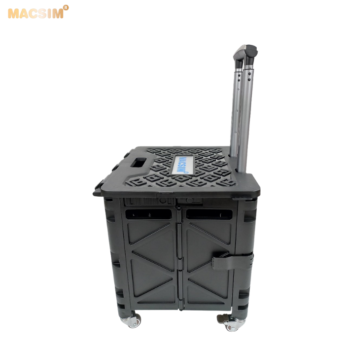 Hộp đựng đồ xếp gọn có bánh, tay kéo tiện ích kích thước 51cm x 55cm x 40cm - nhãn hiệu Macsim