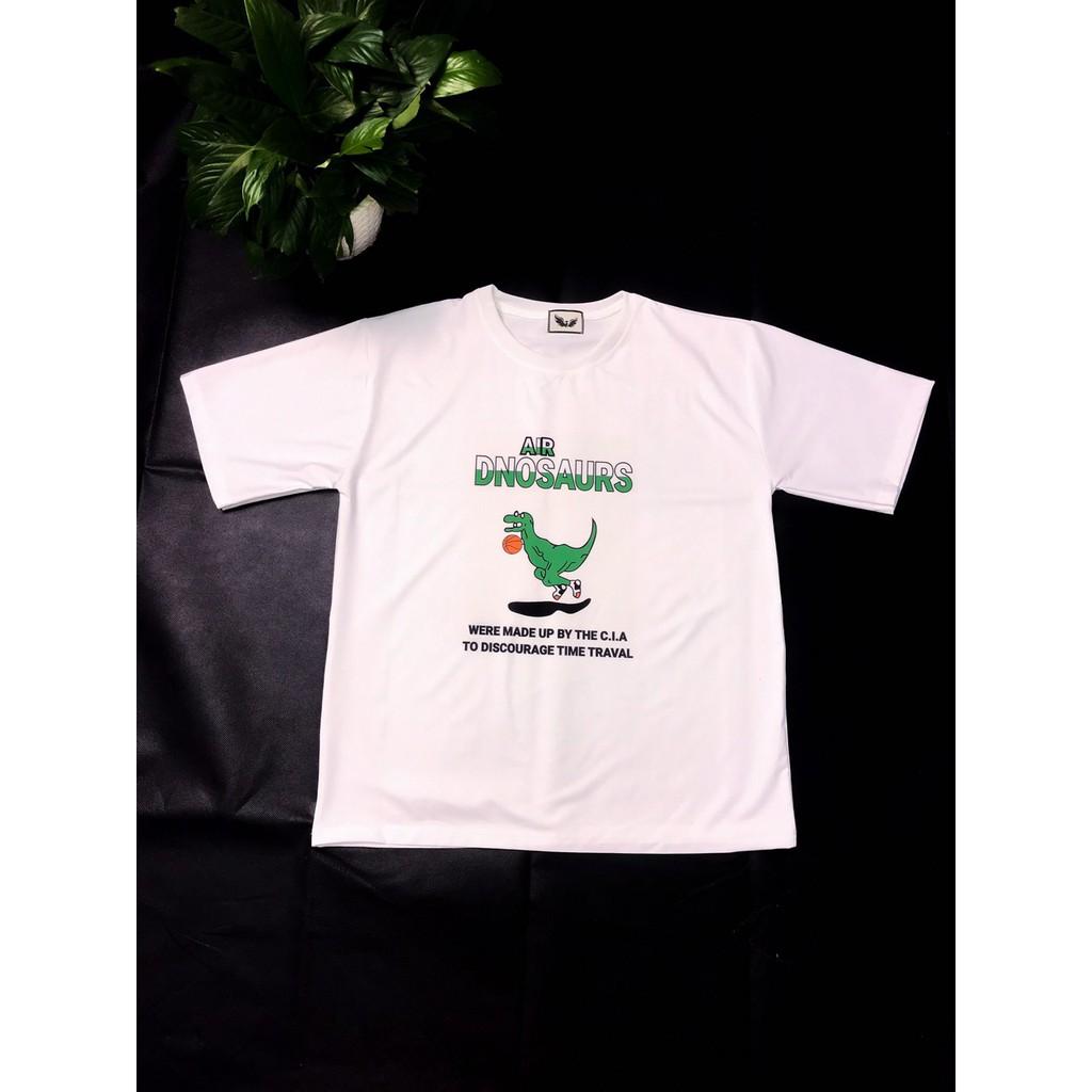 Áo Thun Unisex Form Rộng Tay Lỡ In HÌnh Khủng Long