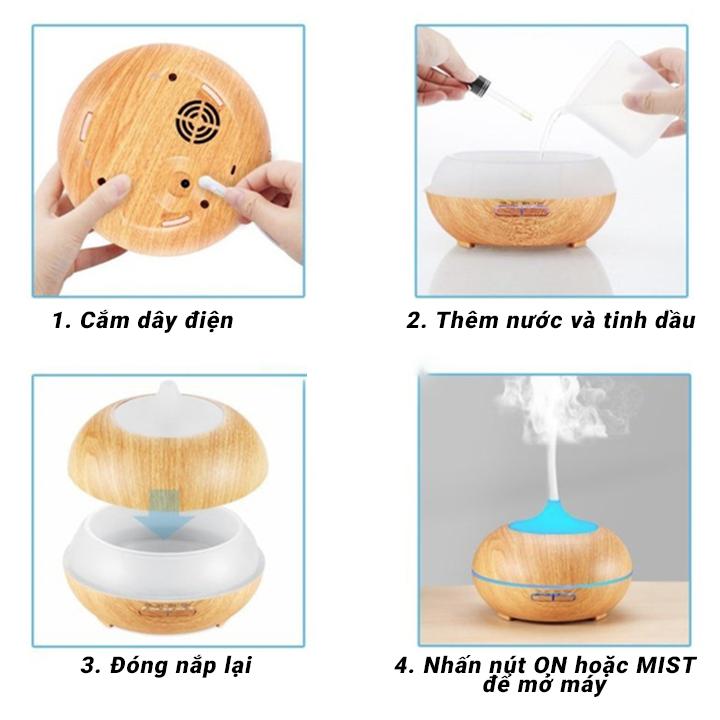 Máy khuếch tán tinh dầu bí ngô màu vàng Julyhouse (tặng tinh dầu sả chanh và cam ngọt 10ml)