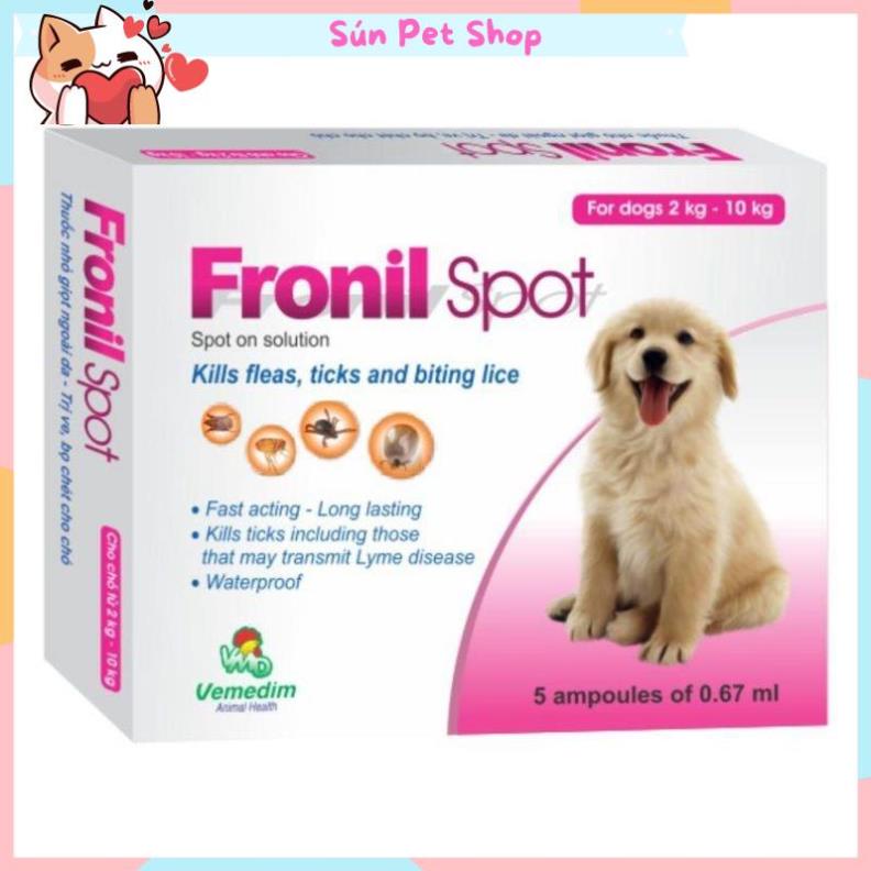 Nhỏ gáy Fronil Spot trị ve rận, bọ chét cho chó