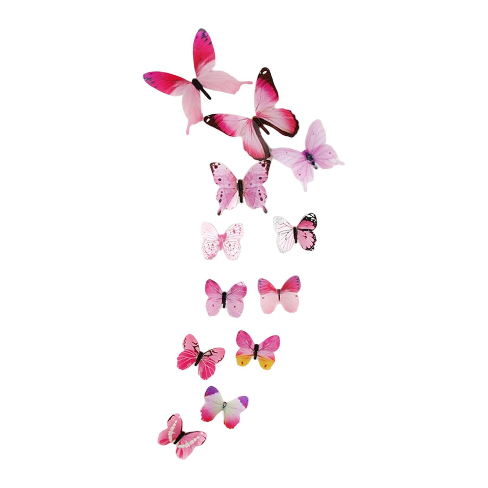 12Pcs Butterfly Stickers Garden Decoration Luminous 3D Butterfly Wall Decals