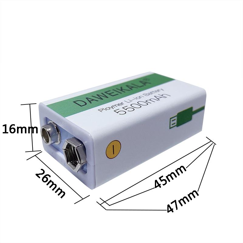 9V 5500mAh Pin 9V li-ion Pin sạc Micro USB Pin 9v lithium cho Đồ chơi micro vạn năng + cáp sạc USB Màu sắc: 10 cái 5500mAh