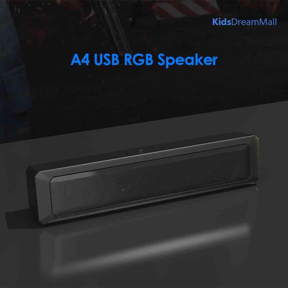 Mới Loa Nghe Nhạc A4 6W RGB Cổng USB Có Dây Cho Máy Tính / TV