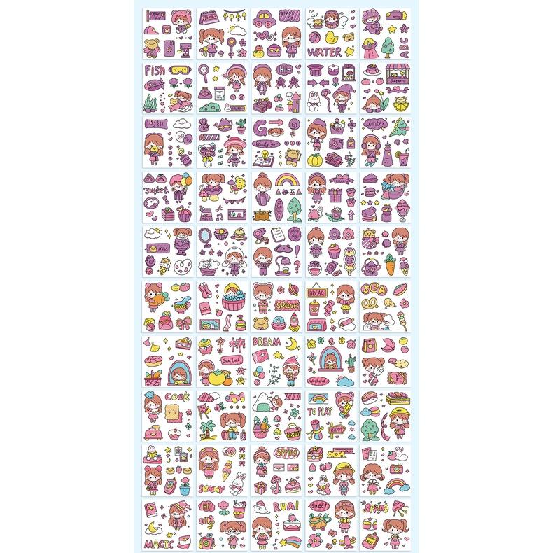 Miếng Dán Sticker Họa Tiết Hoạt Hình Trang Trí Sổ Tay Mohamm Điện Thoại