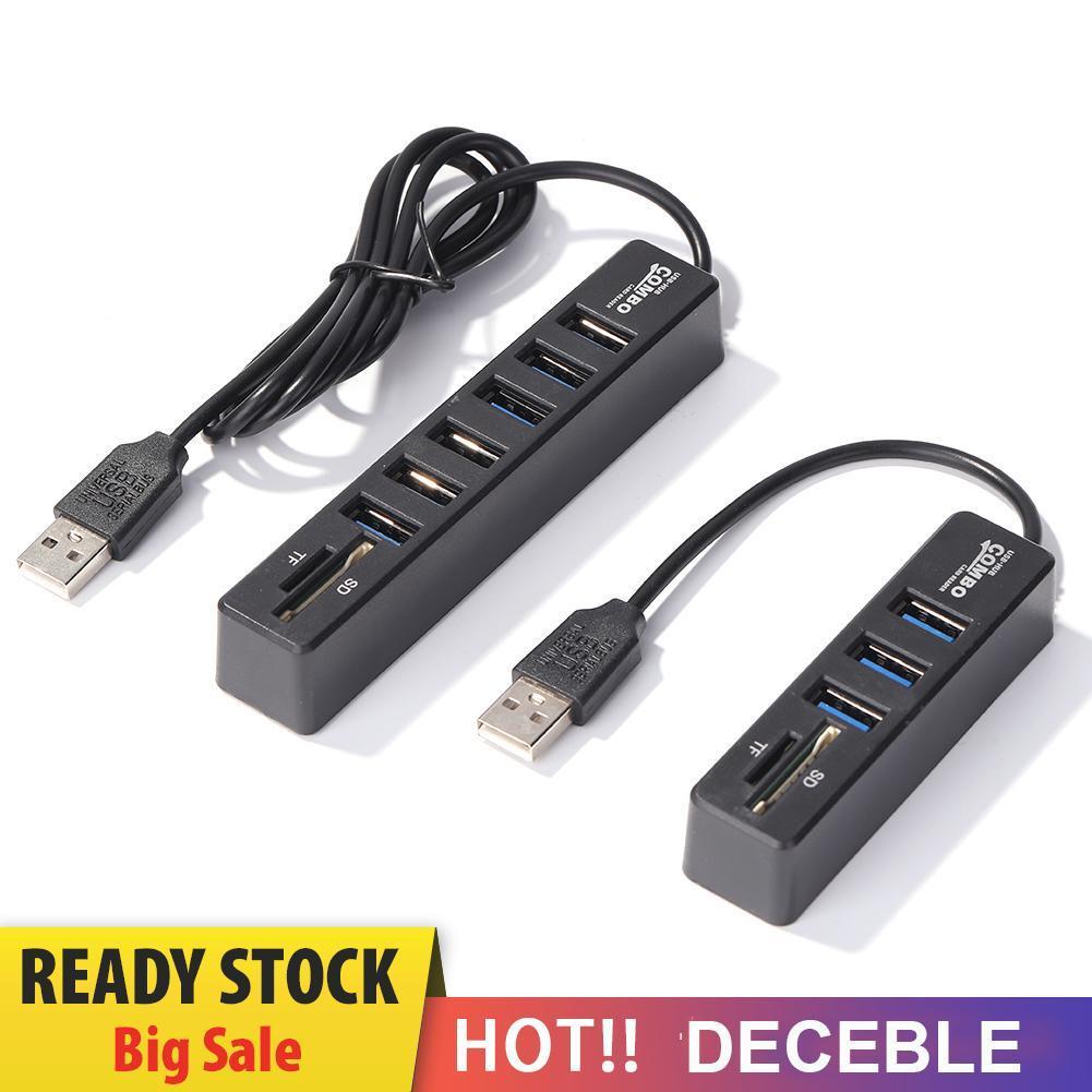 Hub Chia 5 / 8 Cổng Usb 2.0 Tích Hợp Đầu Đọc Thẻ Nhớ Tiện Dụng