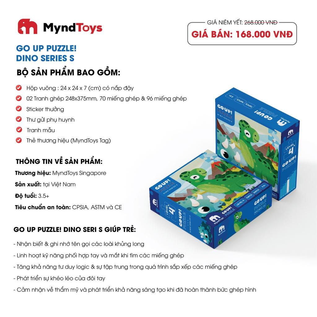 HCM-Qùa tặng-Đồ Chơi Xếp Hình MyndToys Go Up! Puzzle Level 4 - Dino Series S Dành Cho Bé Từ 4 Tuổi