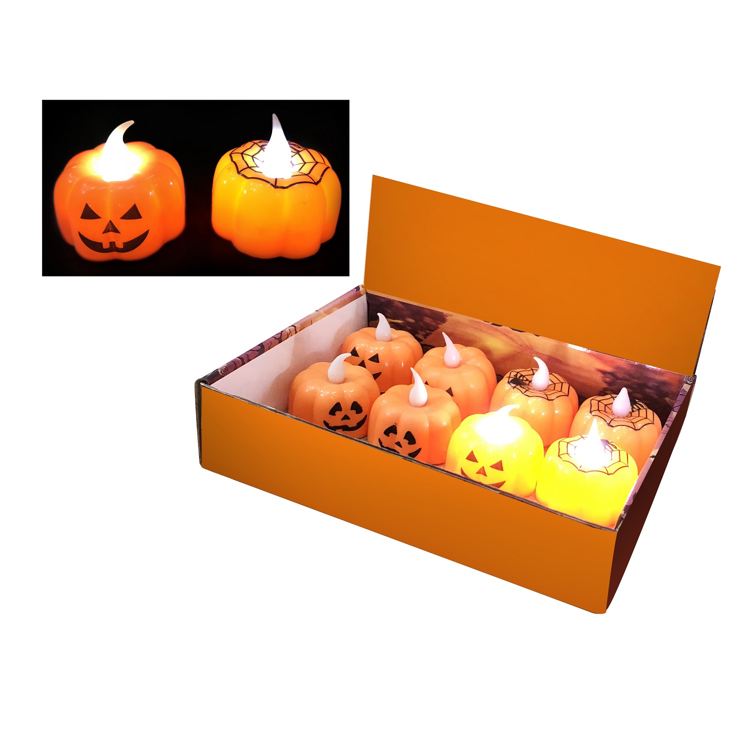 Đèn led nến trang trí bí ngô Halloween  UH01125 (1 cái)