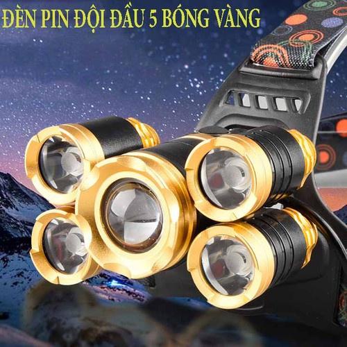 Đèn Pin Đội Đầu 5 Mắt Siêu Sáng, Đèn Pin Siêu Sáng