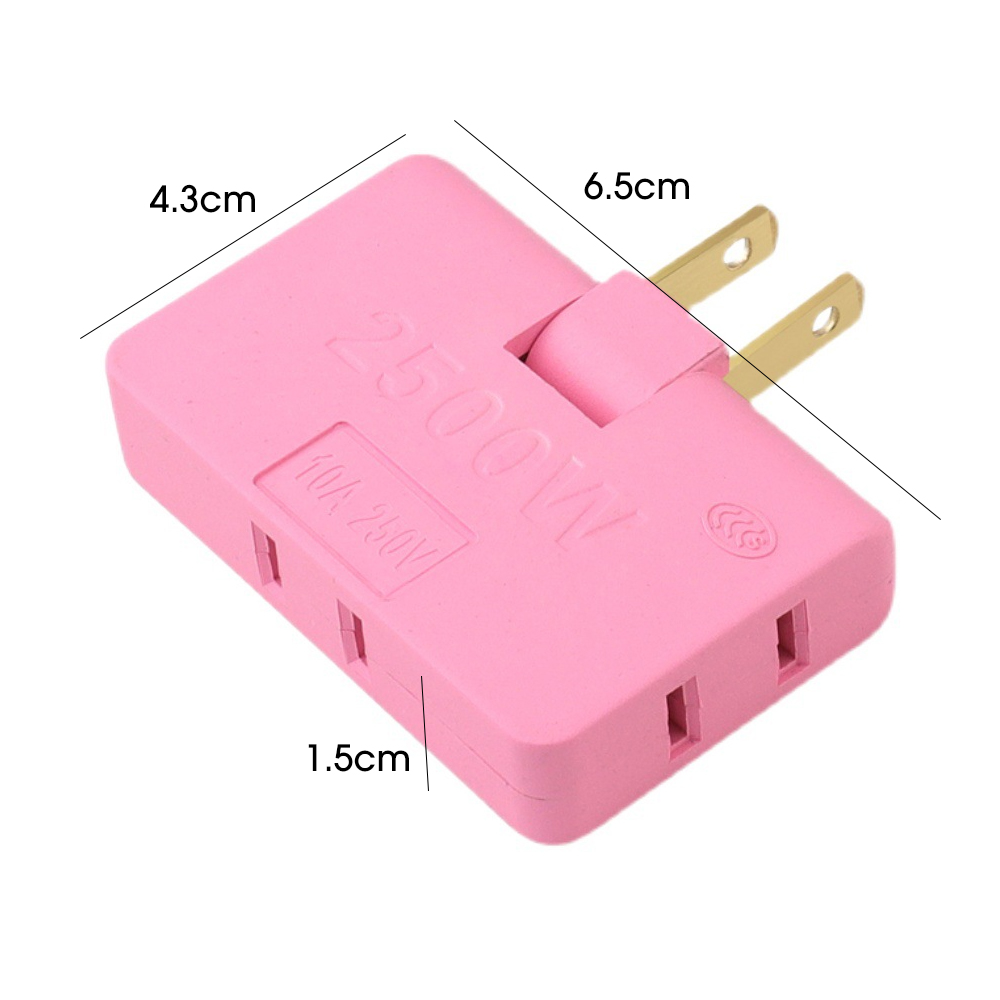 Bộ Chia Ổ Cắm Điện Dẹp 1 Ra 3 2500W Xoay 180 Độ