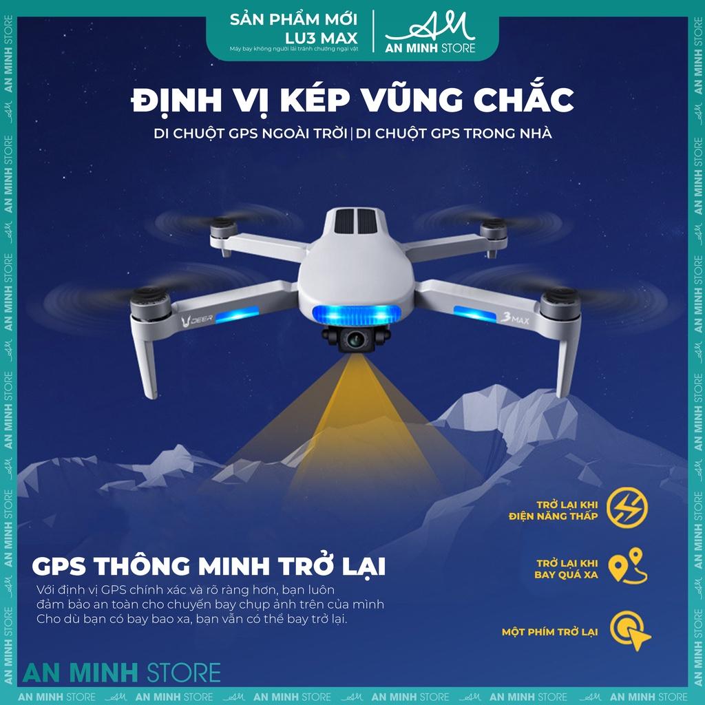 Flycam LU3MAX Laser 8K Camera Kép GPS Bay 600m HD Chụp Ảnh Trên Không Máy Bay Điều Khiển Từ Xa