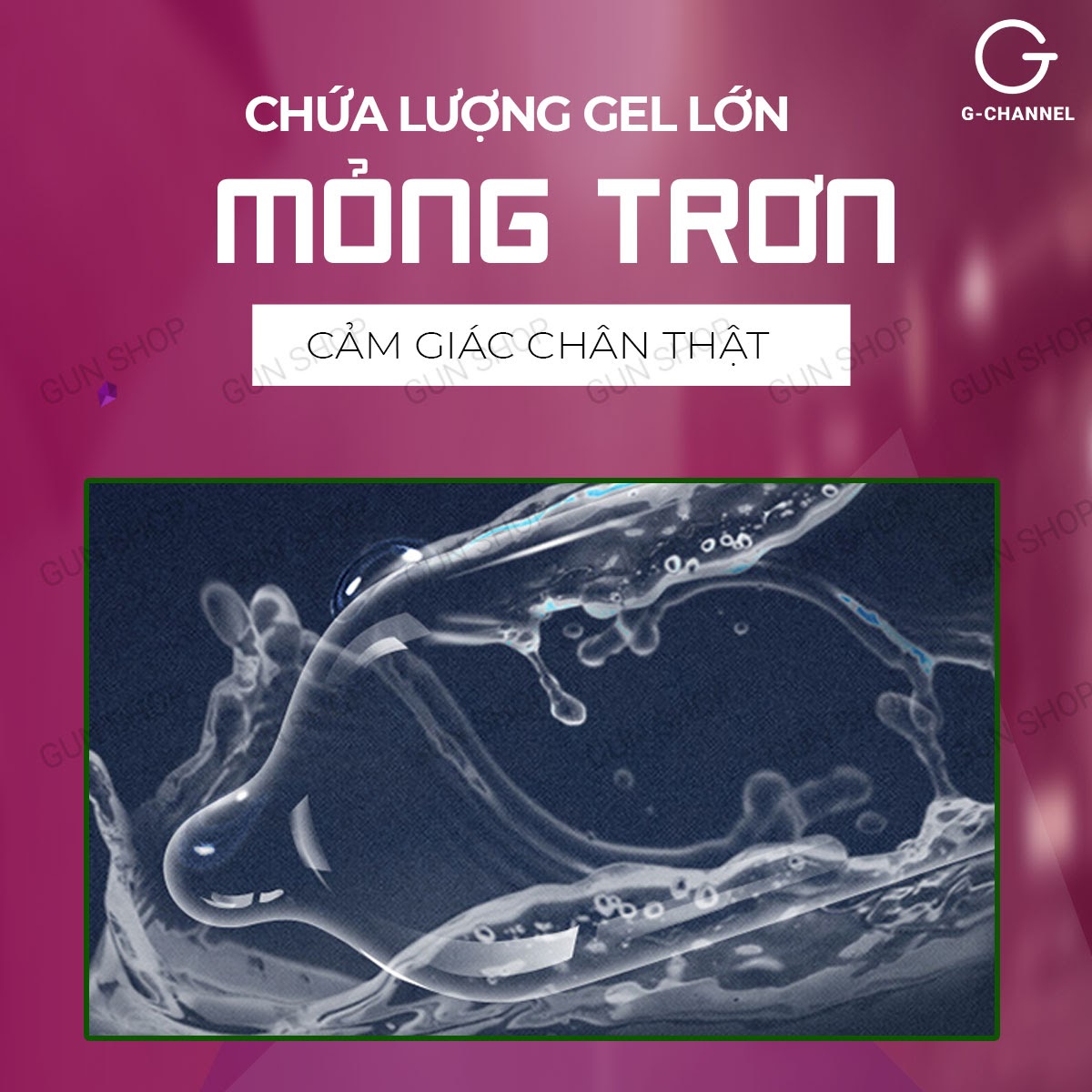 Bao cao su OKHQ - Không mùi kèm 1 chiếc BCS Gun Super Thin