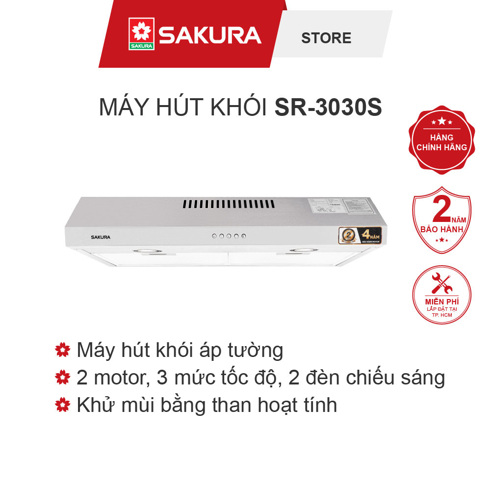 Máy Hút Mùi Âm Tủ Sakura SR3030 Kèm Lọc Than Hoạt Tính Hàng Chính Hãng