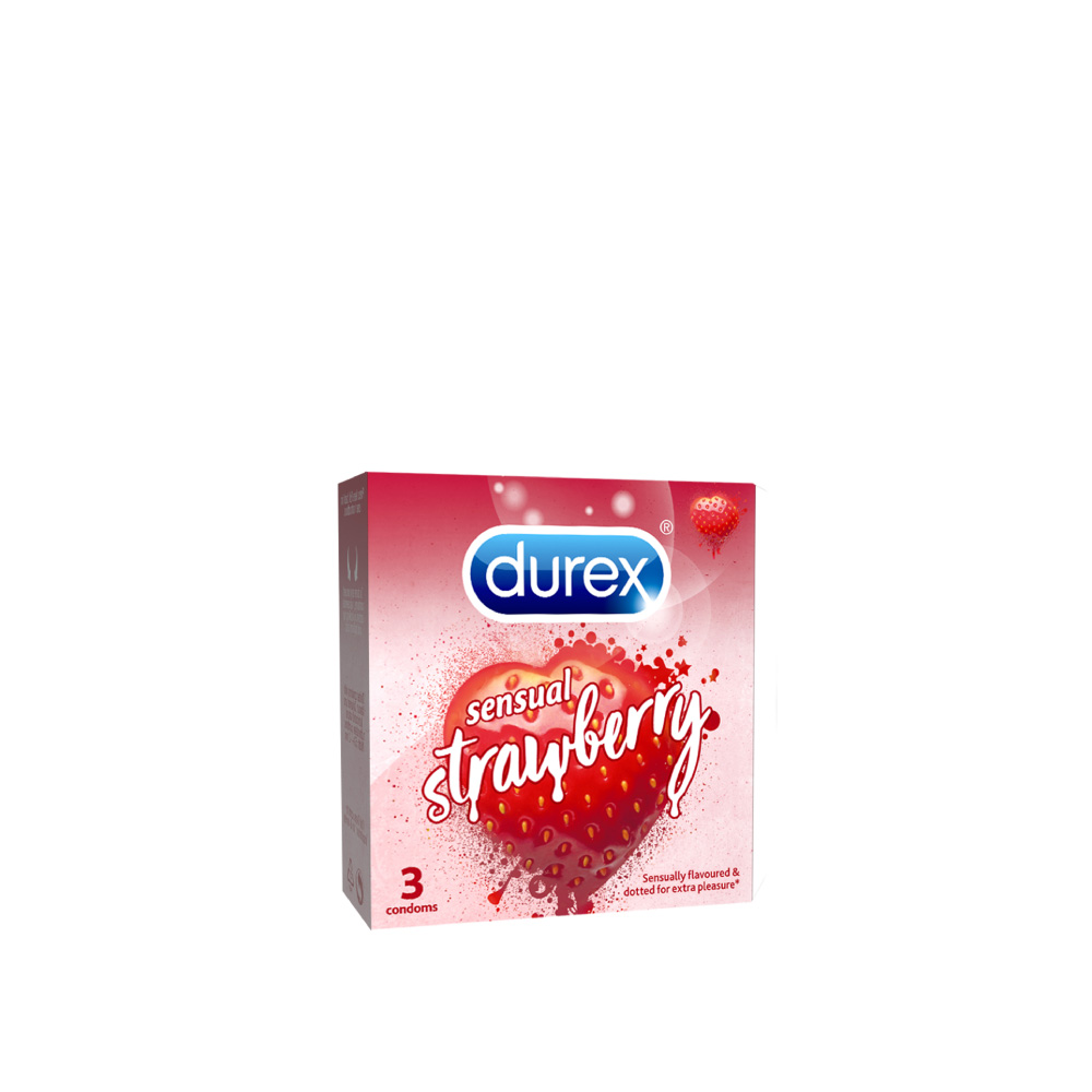 Bao Cao Su Durex Sensual Strawberry (Hộp 3 Cái)