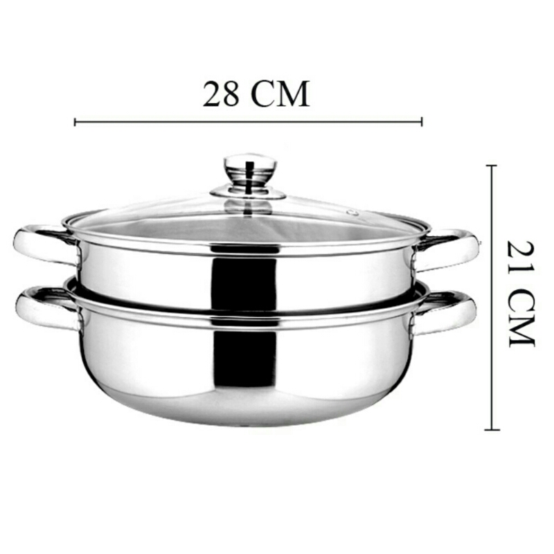 Bộ Nồi Hấp Hai Tầng Bằng Inox