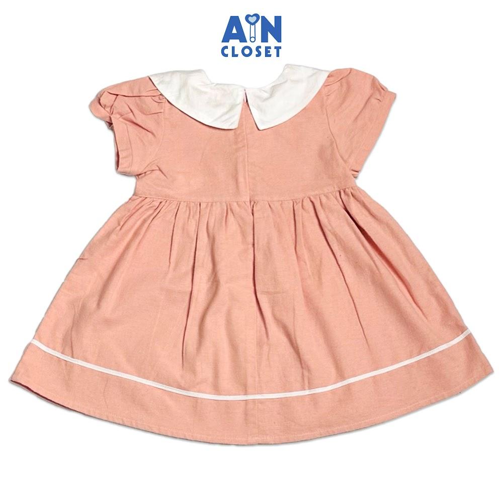 Đầm bé gái họa tiết Hồng Trơn thô Cà Bông - AICDBGGREBXX - AIN Closet