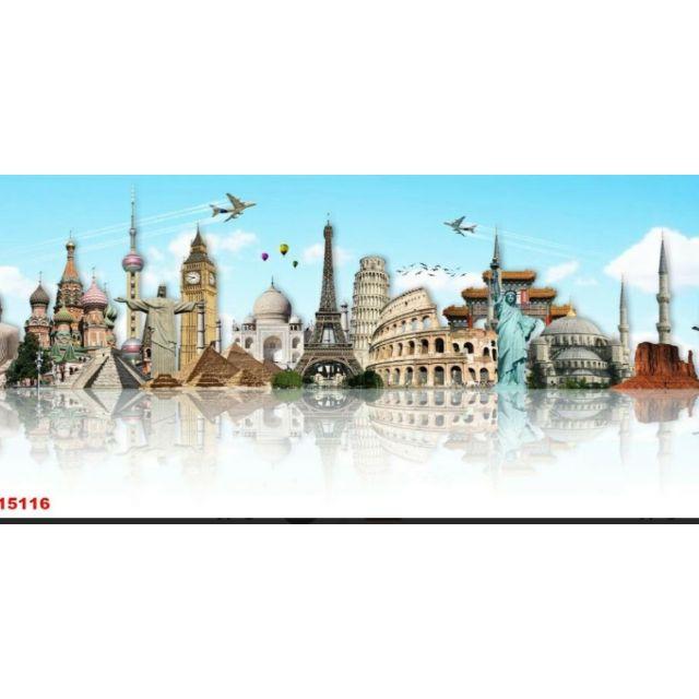 Tranh dán tường 3D quán cafe, trà sữa