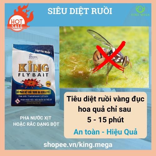 Diệt ruồi vàng - Siêu hiệu quả diệt ruồi nhanh - An toàn tuyệt đối( Gói 20g Trắng xanh) - King Fly Bait