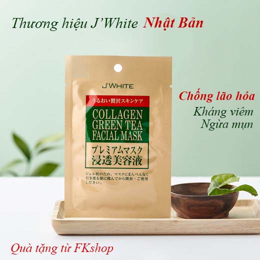 [Quà tặng] Mua vớ quần tất Nhật Bản tặng mặt nạ Collagen Trà Xanh JWHITE chống lão hóa mờ nếp nhăn kháng khuẩn ngừa mụn mờ thâm