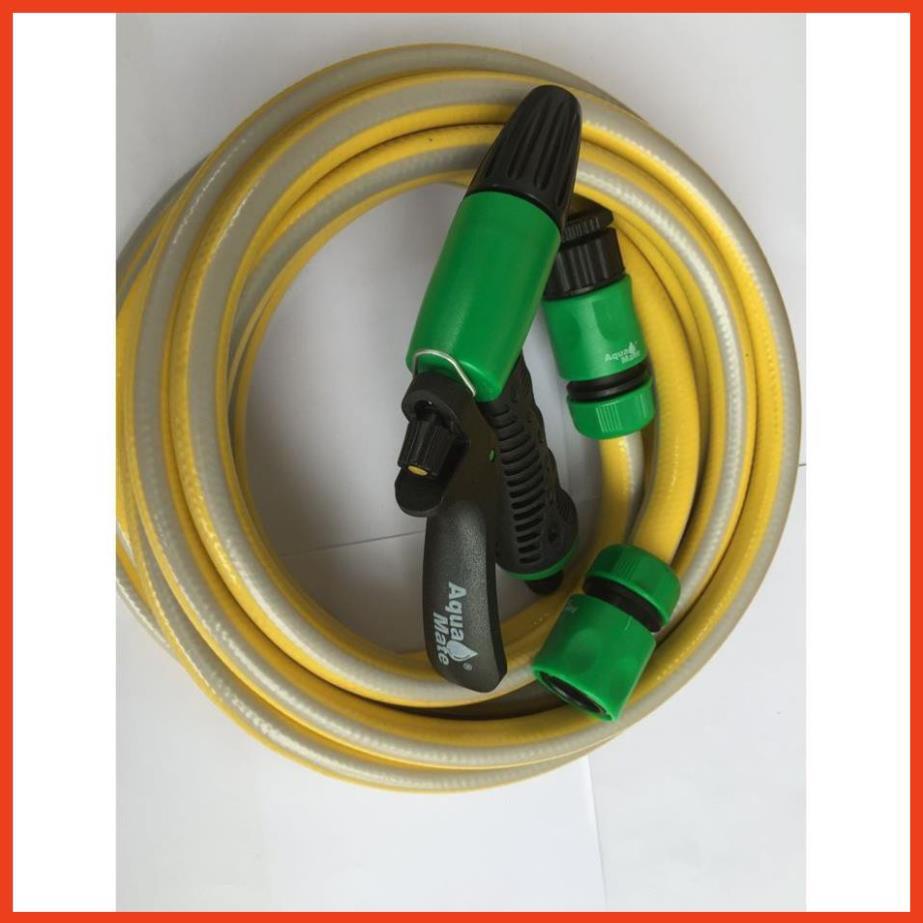Vòi tưới cây rửa xe 6m-7m-8m tay bóp tùy chỉnh nhiều chế độ 319498622-1622-3 mầu cam