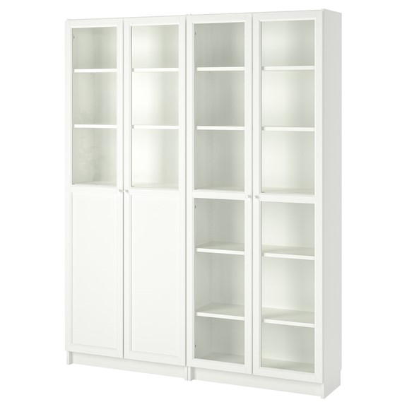 JELLY, Kệ sách 6 tầng 2 gian cửa kính cổ điển SHE_068, 160x30x202cm