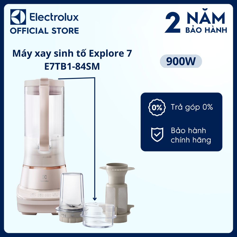Máy xay sinh tố Electrolux 900W Explore 7 - E7TB1-84SM - Xay đa năng từ mịn tới thô, công nghệ đẳng cấp