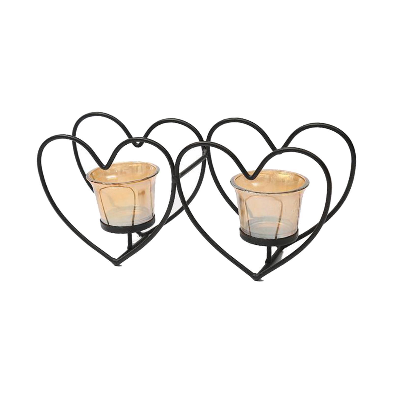 Nordic Heart Candle Holder Tealight Candlestick Decorative Candle Stand Wedding Holiday Table Centerpiece Decor Birthday Gift