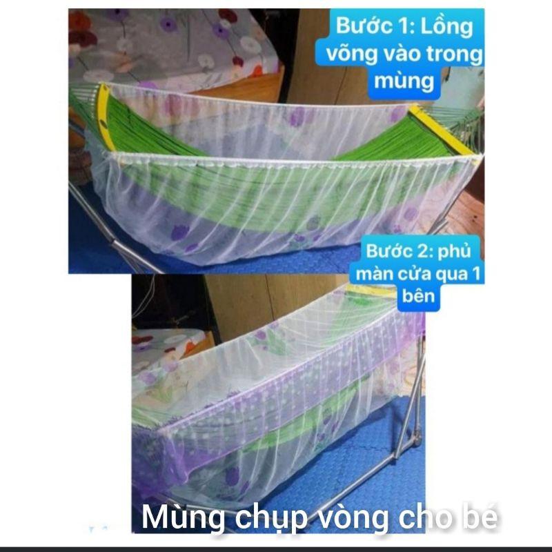 Mùng chụp lên võng xếp, võng lưới chống côn trùng, chống muỗi cho bé