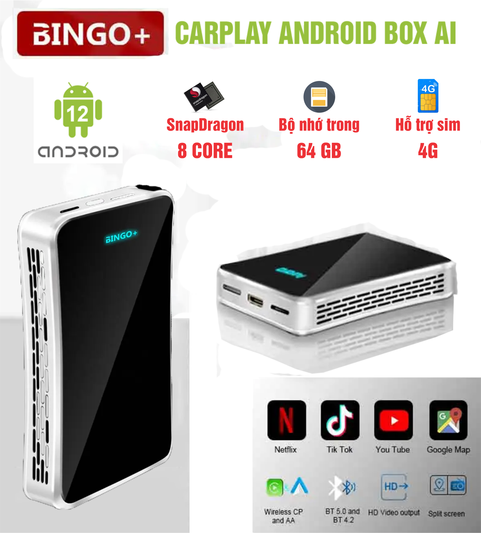 Carplay Box AI Adapter BINGO - Biến Màn Hình Nguyên Bản Của Xe Hơi Thành Màn Hình Android Chỉ Bằng Vài Thao Tác Đơn Giản