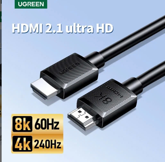 Cáp HDMI 2.1 dài 2M Ugreen 45432 48Gbps 8K@60Hz 4K@240Hz, HDCP 2.2&amp;2.3 eARC HDR - Hàng Chính Hãng