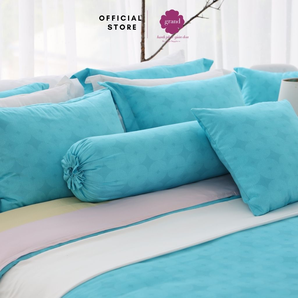 Vỏ gối ôm lụa sateen, tơ thiên nhiên Hàn Quốc by GRAND (Kích thước: 33x100) họa tiết in hiện tại, trang nhã