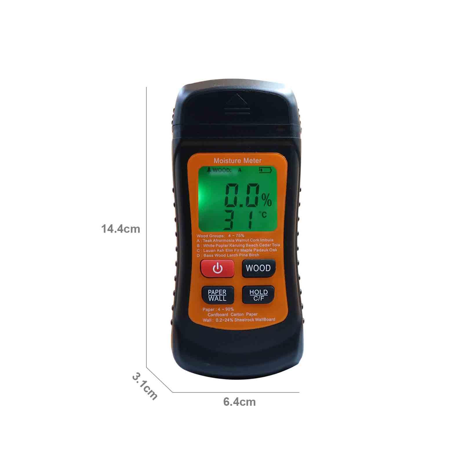 Máy đo độ ẩm gỗ cầm tay kỹ thuật số, Màn hình LCD độ nét cao, nhẹ và bền